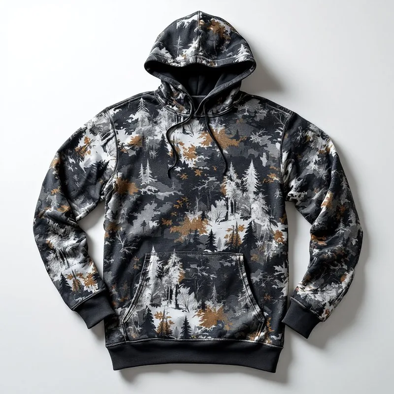 Realistic-mode all-over-print hoodie